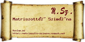 Matriszottó Szimóna névjegykártya